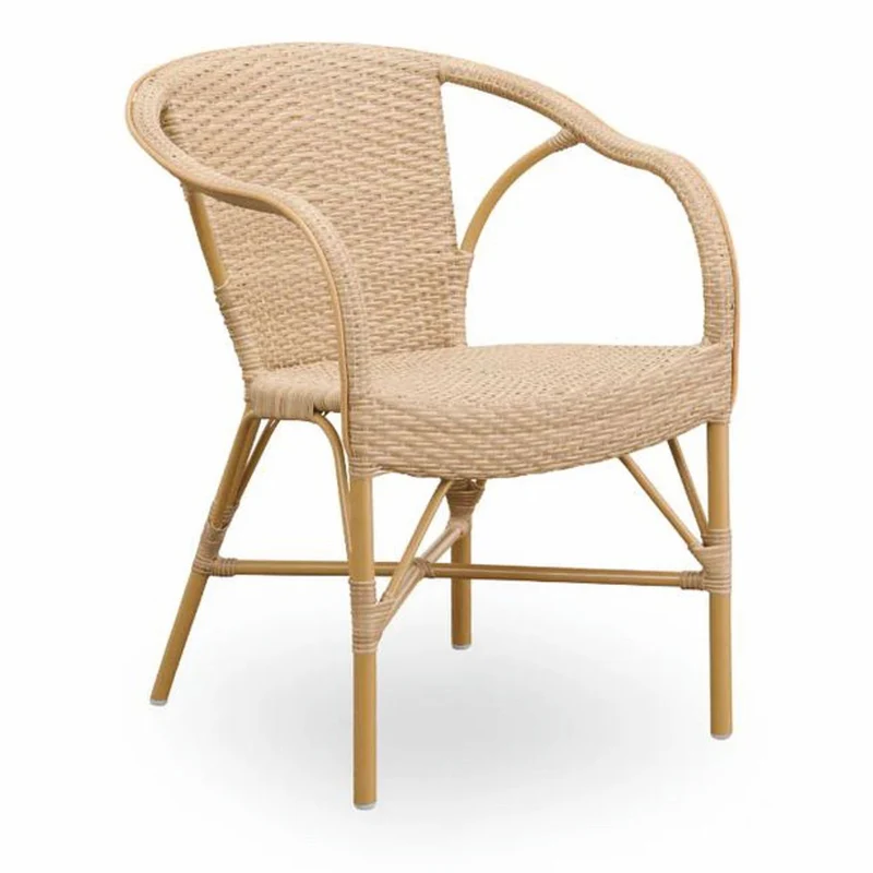 Casa Padrino Luxus Garten Stuhl 6er Set mit Armlehnen Beige - Garten & Terrassen Möbel