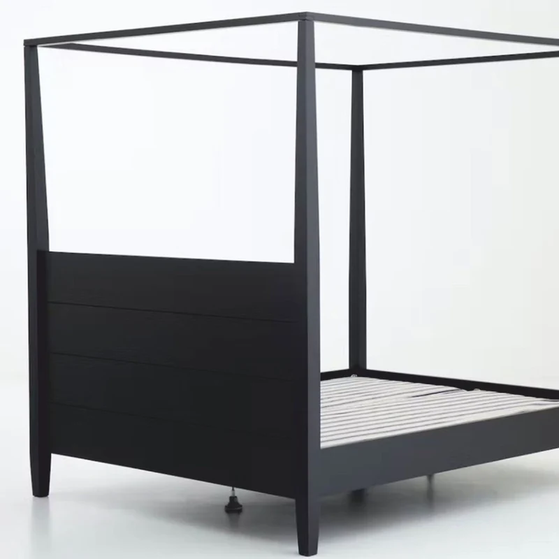 Casa Padrino Landhausstil Himmelbett Schwarz - Verschiedene Größen - Schlafzimmer Möbel