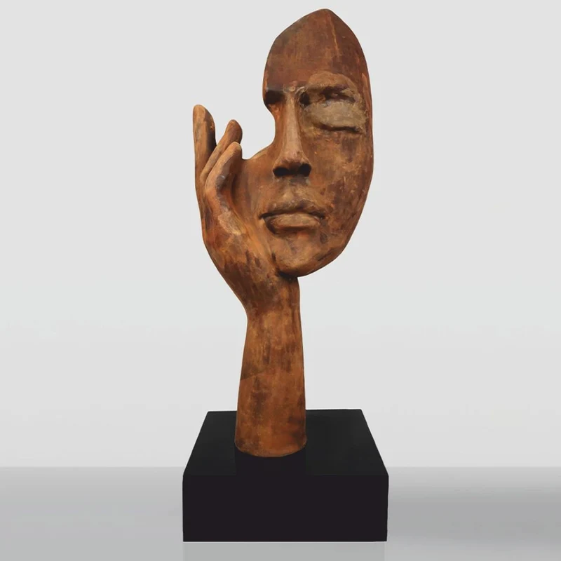 Casa Padrino XXL Deko Skulptur Rost / Schwarz H. 190 cm - Große Deko Figur