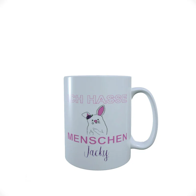 Personalisierte Tasse – Ich hasse Menschen!