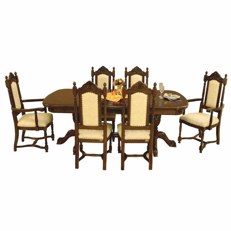 Casa Padrino Luxus Barock Esszimmer Set Dunkelbraun / Creme - Barock Esszimmer Möbel