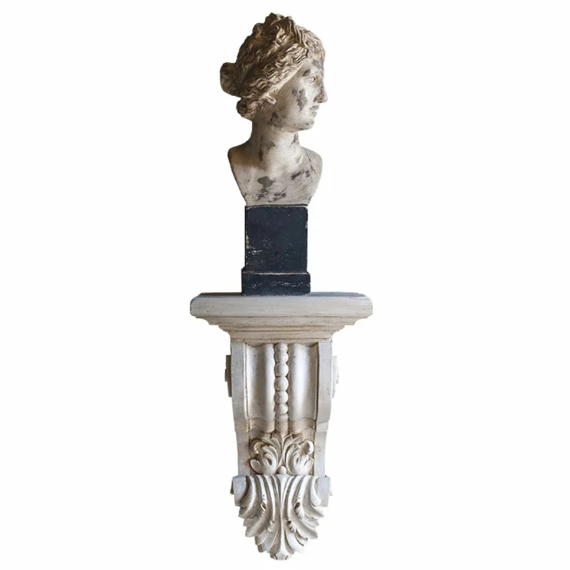 Casa Padrino Luxus Barock Wandkonsole Antik Weiß H. 50 cm - Made in Italy