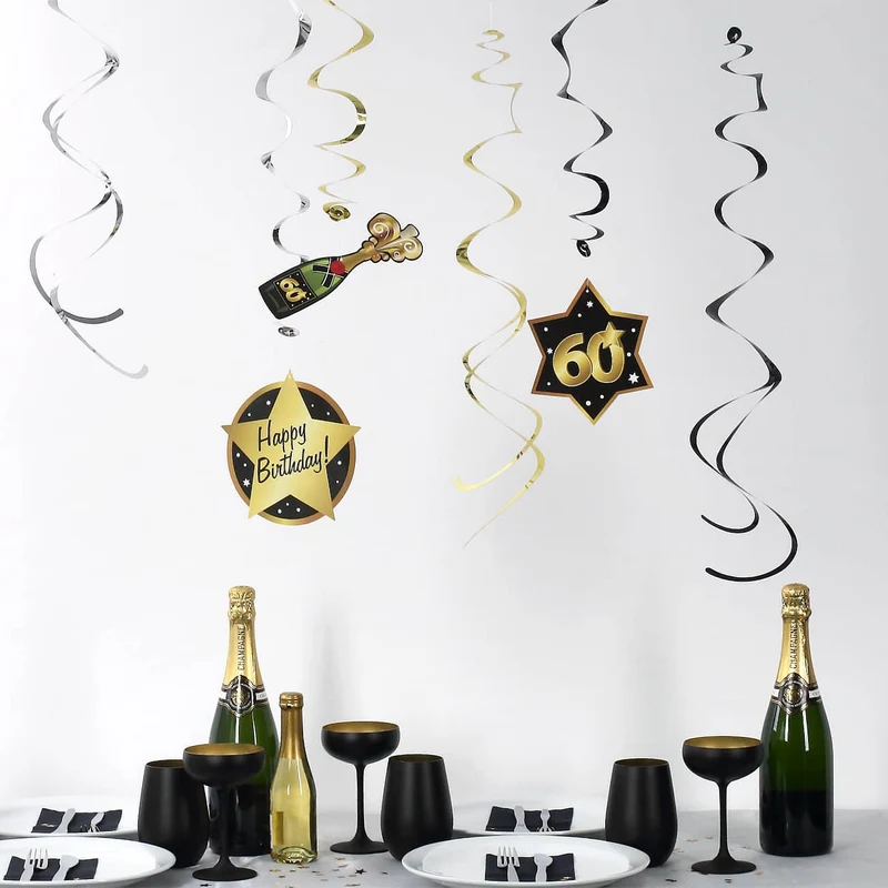 Party-Deko-Spiralen zum 60. Geburtstag - Star