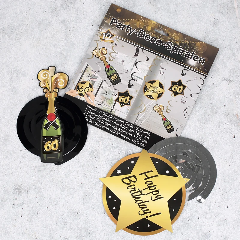 Party-Deko-Spiralen zum 60. Geburtstag - Star