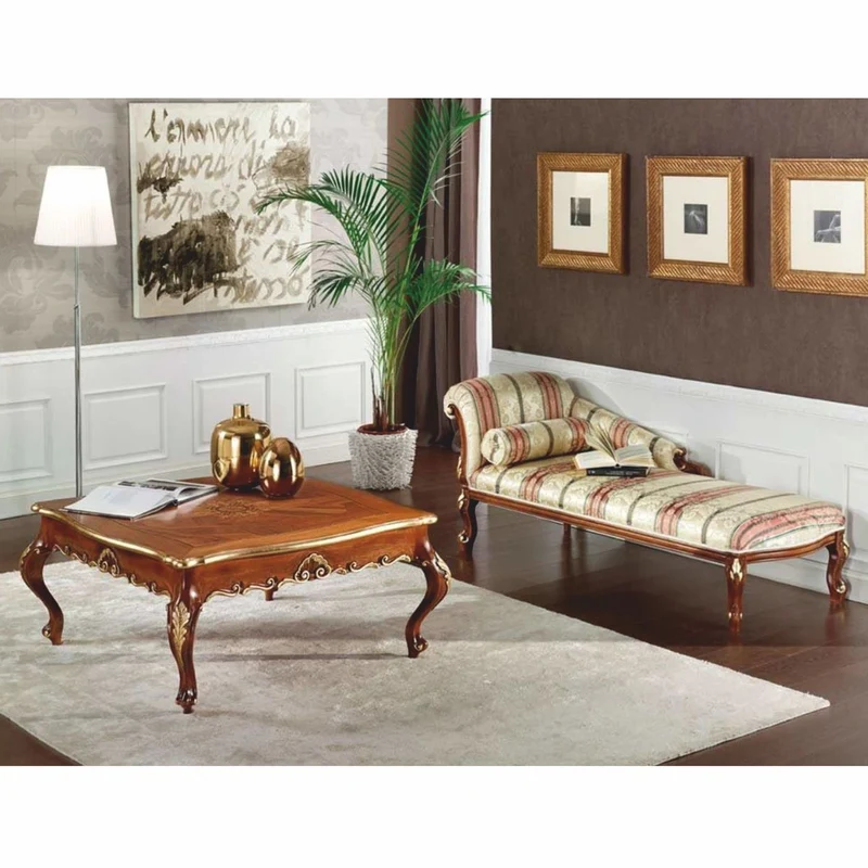 Casa Padrino Luxus Barock Chaiselongue Gold / Braun 180 cm - Made in Italy