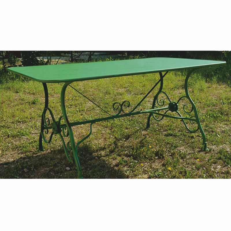 Casa Padrino Jugendstil Garten Esstisch Vintage Grün 200 cm - Nostalgischer Gartentisch