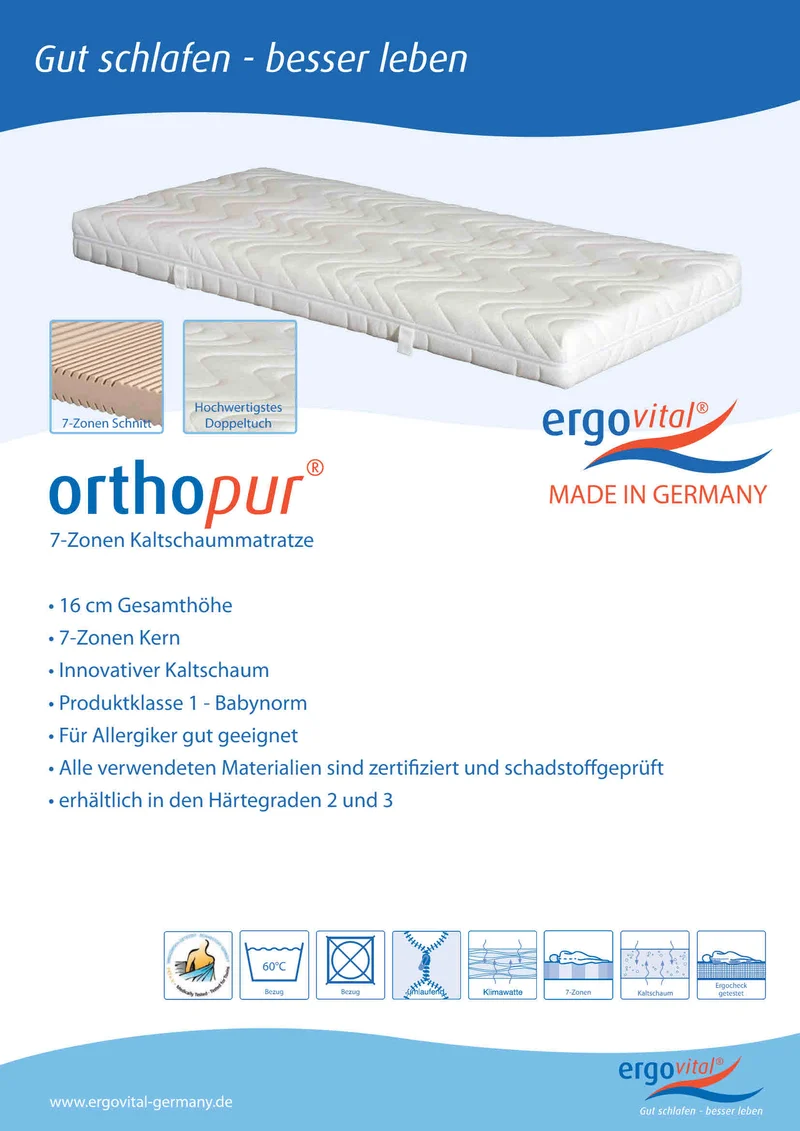 7 Zonen Matratze ergovital orthopur