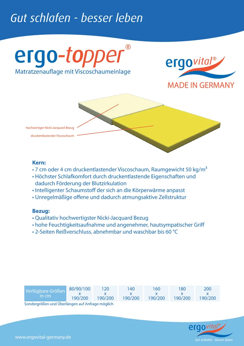 Visco Topper ergovital ergotopper