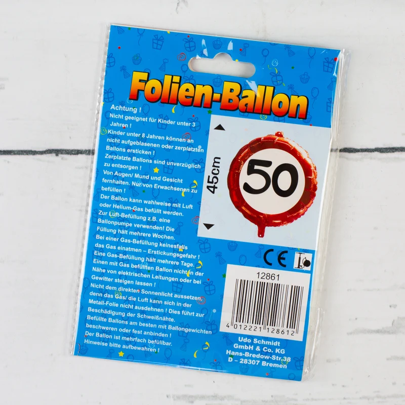 Folienballon Verkehrsschild 60 | Luftballon zum 60. Geburtstag