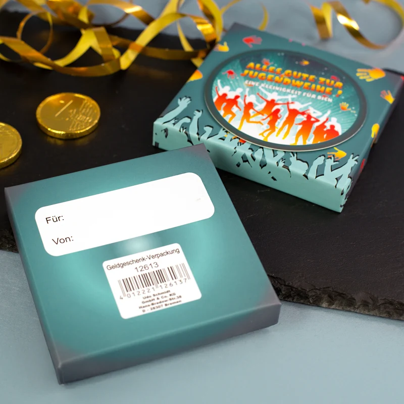 Geschenkschachtel zur Jugendweihe für Geld & Gutscheine
