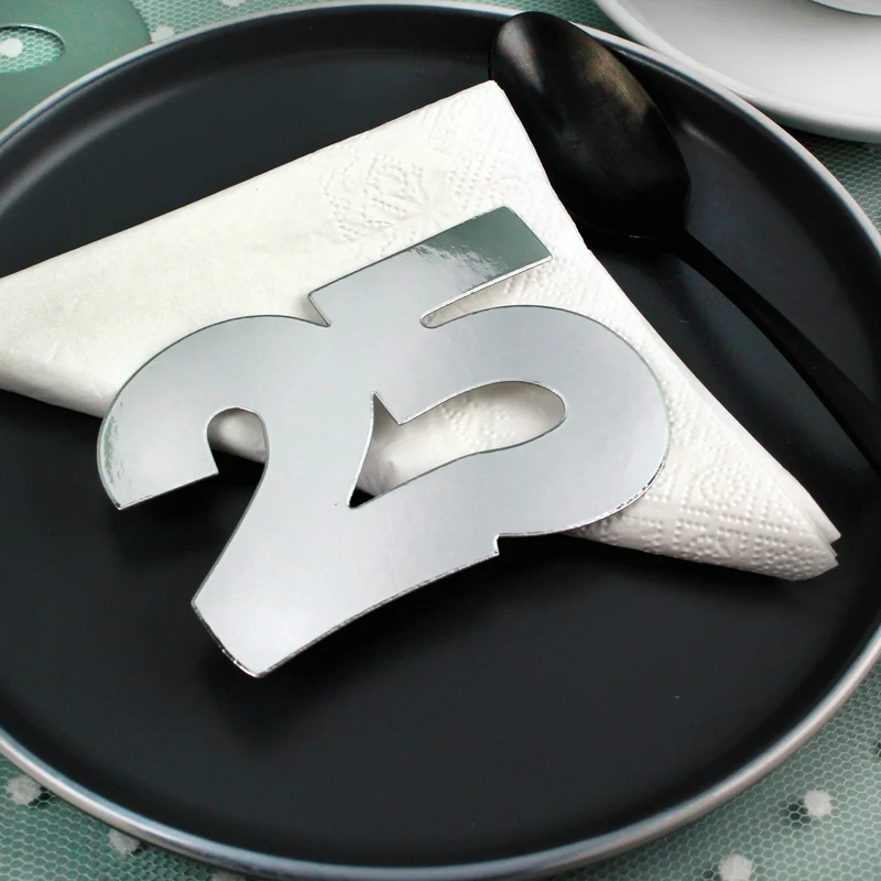 Jumbo Konfetti zur Silberhochzeit | Motiv 25 | XXL Deko Zahlen in Silber | 20 Stück Set
