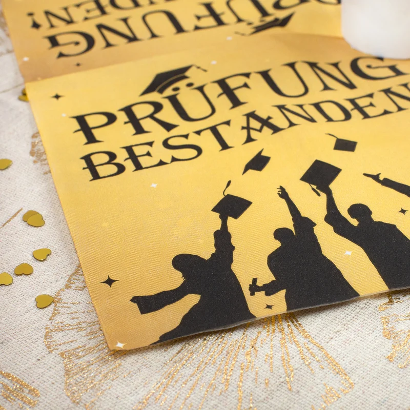 Servietten Set zur bestandenen Prüfung für Schulabschluss, Abitur und Studienabschluss | 20 Stück