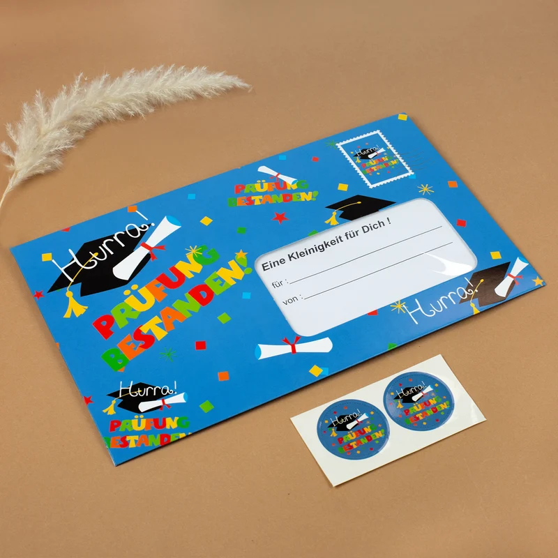 XXL Umschlag - Prüfung bestanden | Geld-Geschenk zum Schulabschluss, Abitur, Studienabschluss