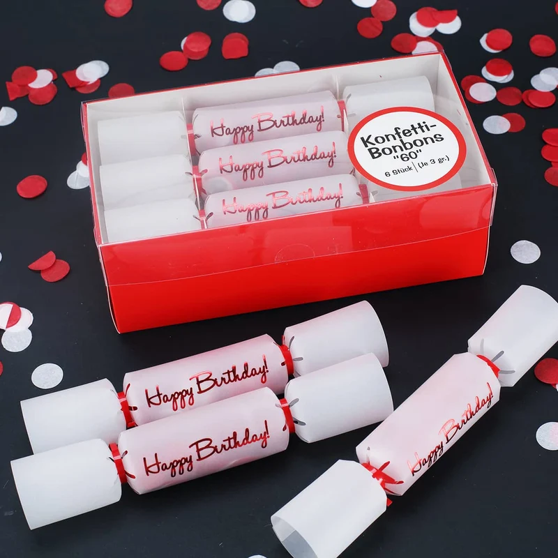 Konfetti-Bonbons zum 60. Geburtstag 6-tlg.