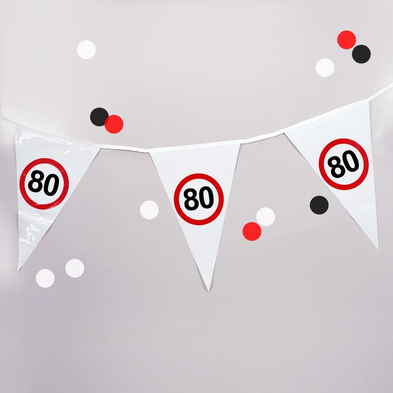 Wimpelkette Verkehrszeichen zum 80. Geburtstag