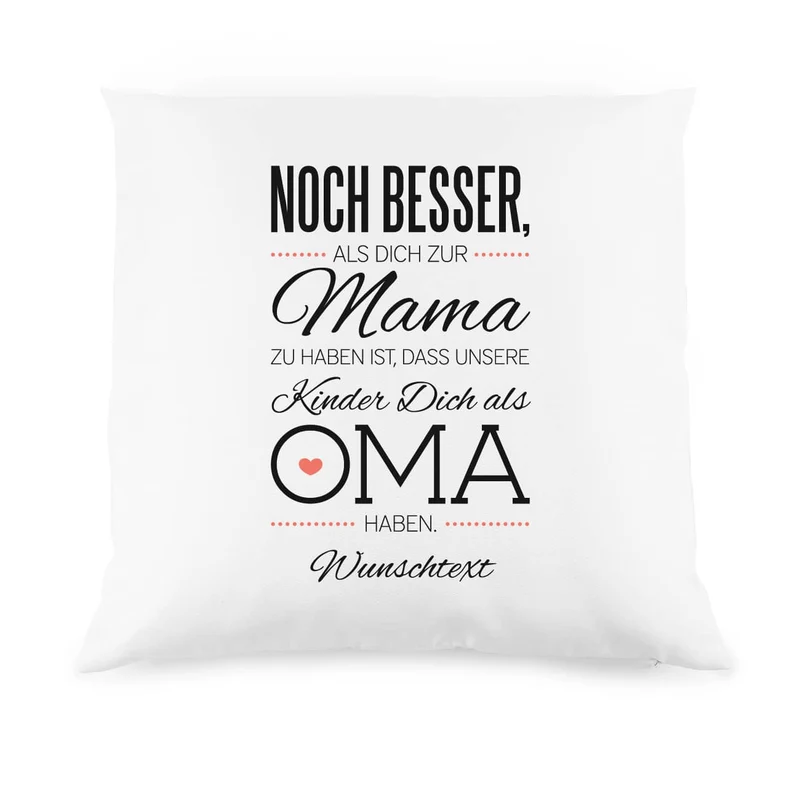 Kissen für die beste Oma mit tollen Spruch und persönlichen Gruß