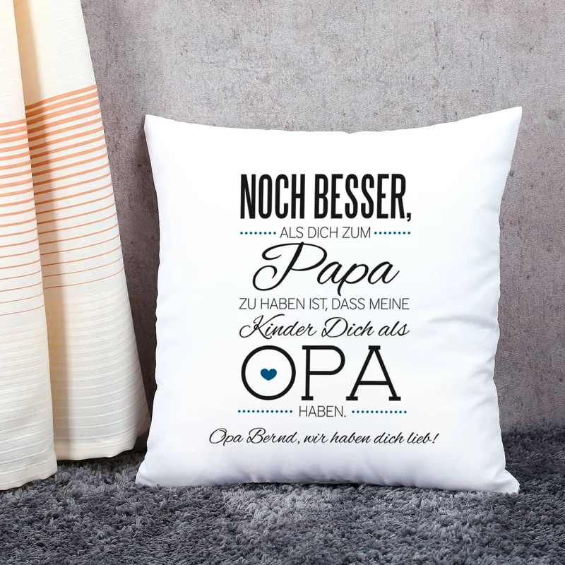 Kissen für den besten Opa mit tollen Spruch und persönlichen Text