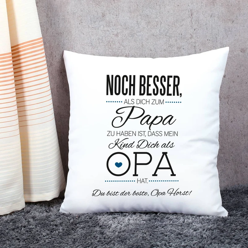 Kissen für den besten Opa mit tollen Spruch und persönlichen Text