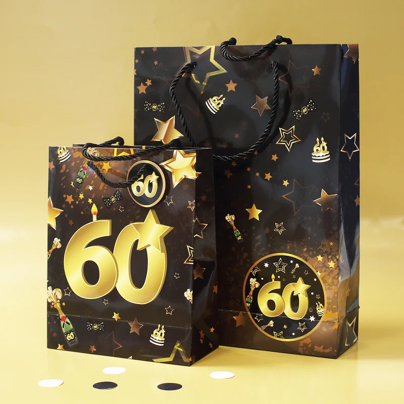 2-tlg. Geschenk-Taschen-Set - 60 schwarz/gold
