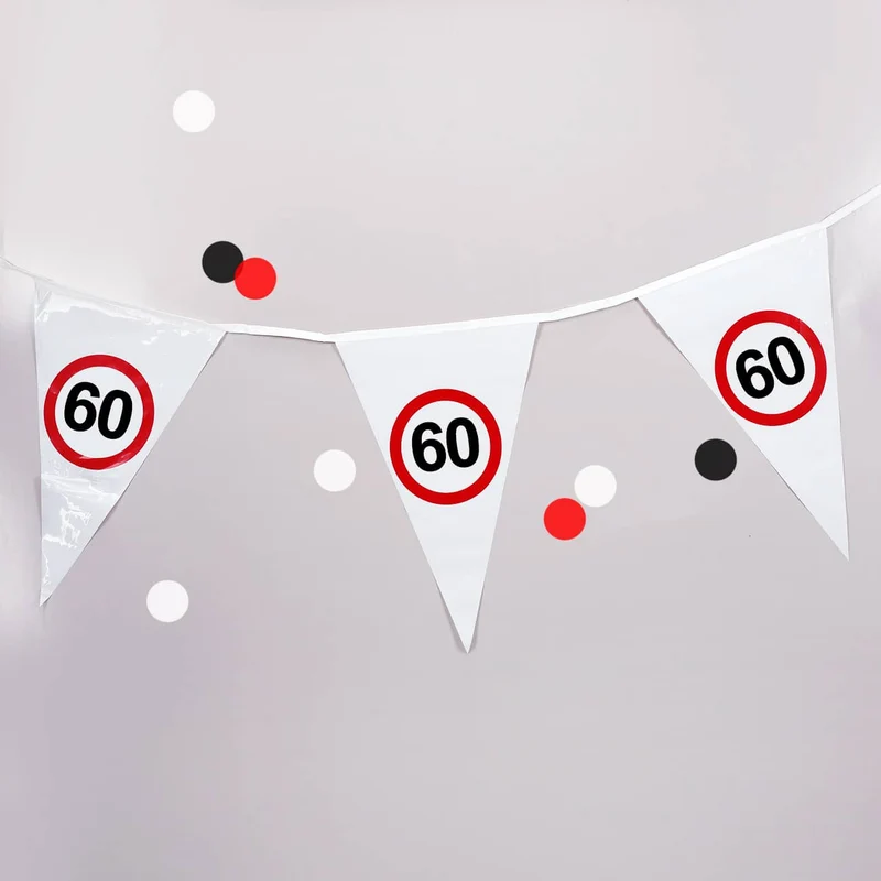 Wimpel-Kette mit 60er Verkehrszeichen