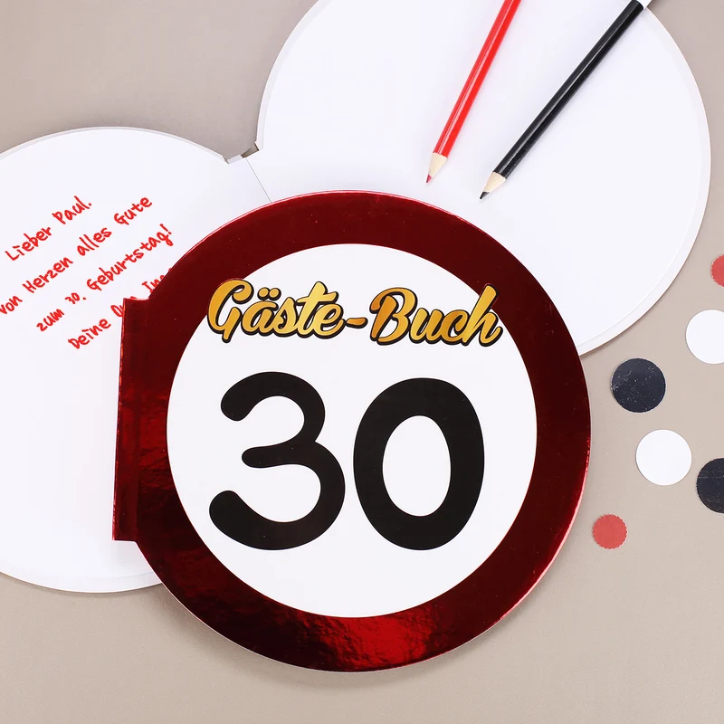 Gäste-Buch Verkehrsschild 30