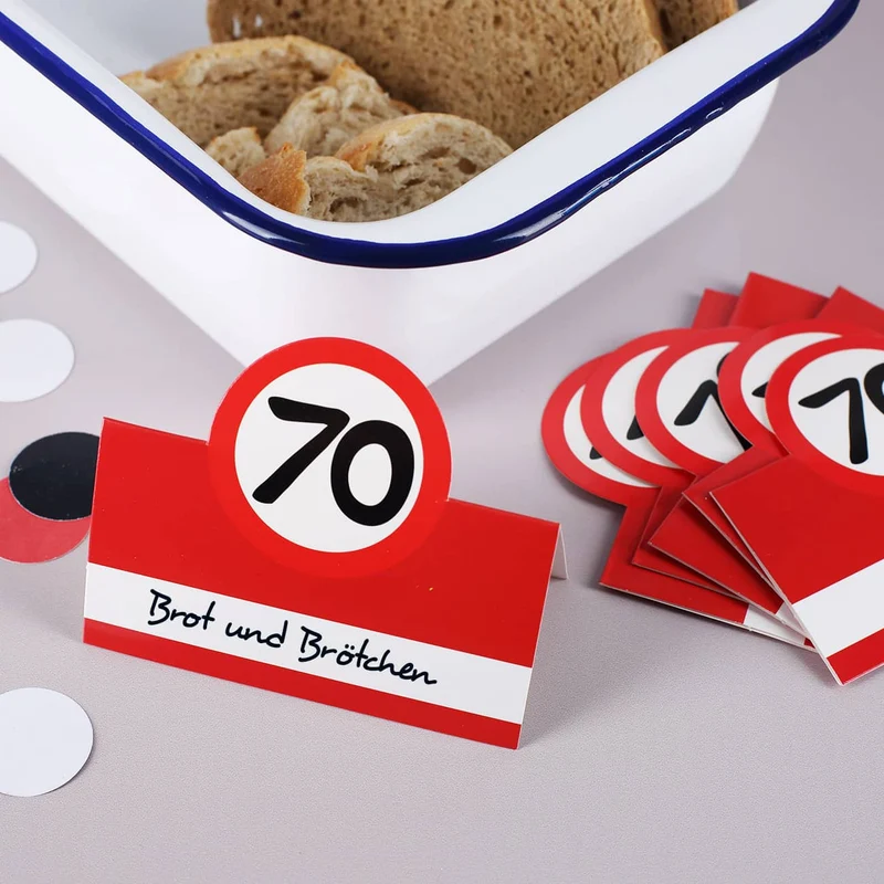 Tisch-Karten für den 70. Geburtstag