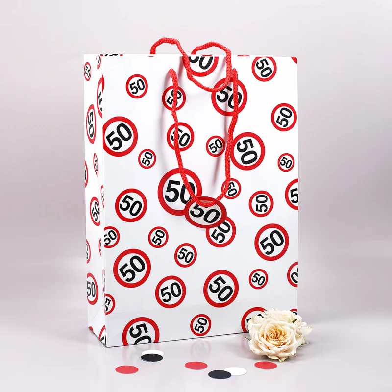 Geschenk-Tasche Verkehrszeichen 50