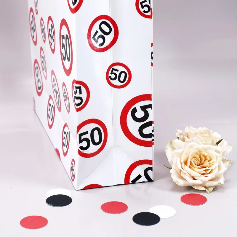 Geschenk-Tasche Verkehrszeichen 50