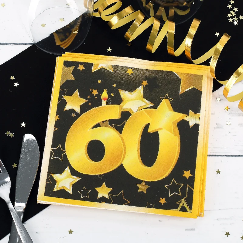 Servietten Star zum 60. Geburtstag