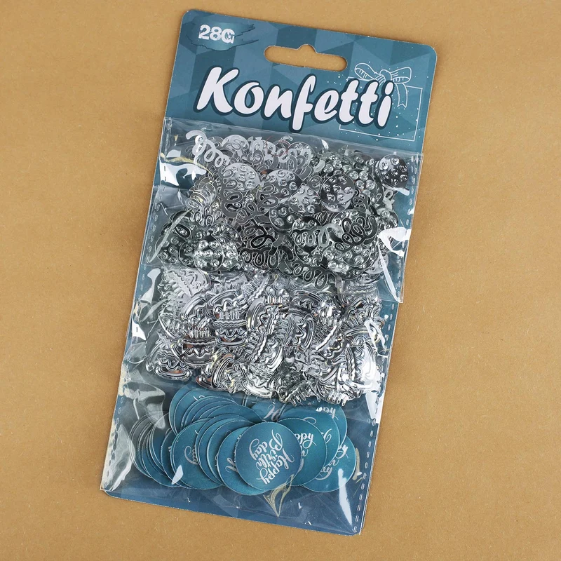 Konfetti Happy Birthday türkis/silber