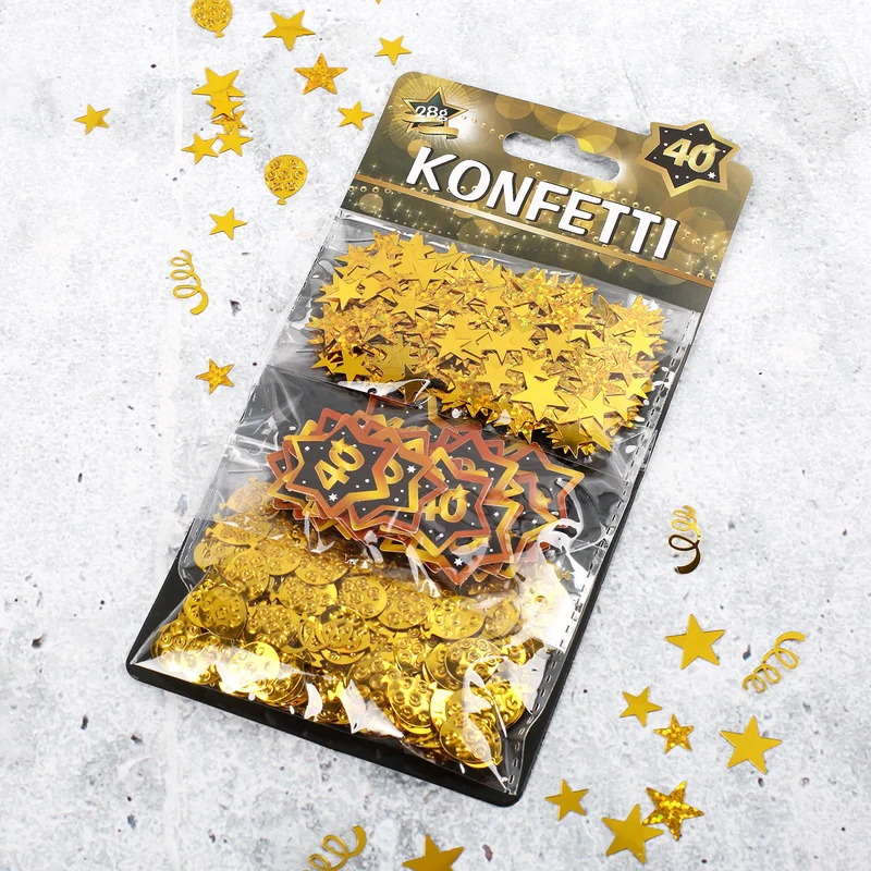 Konfetti 3er Set Star zum 40. Geburtstag