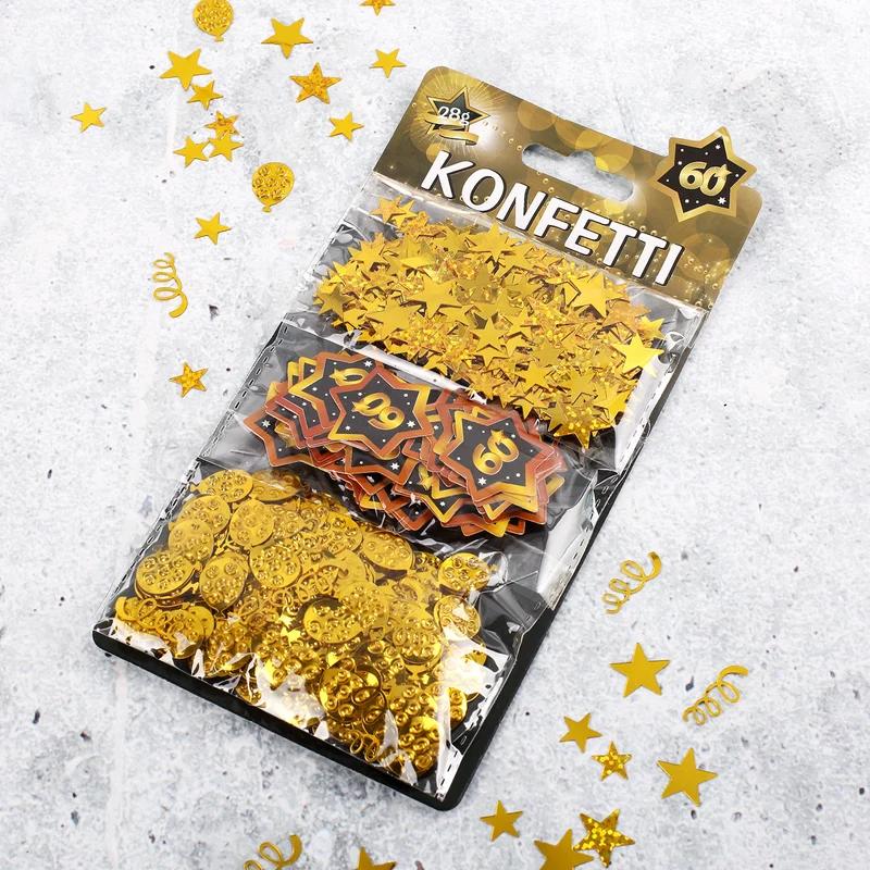 Konfetti 3er Set Star zum 60. Geburtstag