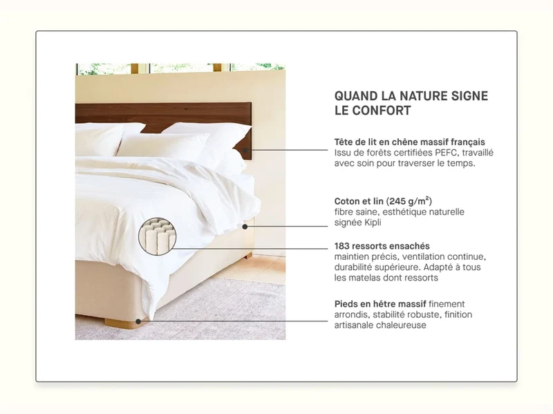 Sommier tapissier à ressorts premium - LE LAC