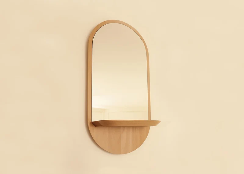 Miroir vertical en hêtre x Reine Mère - Le passage
