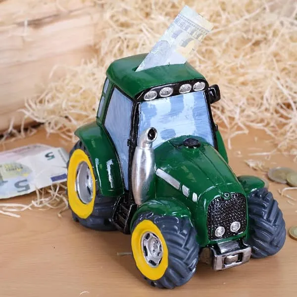 Spardose Traktor in Grün