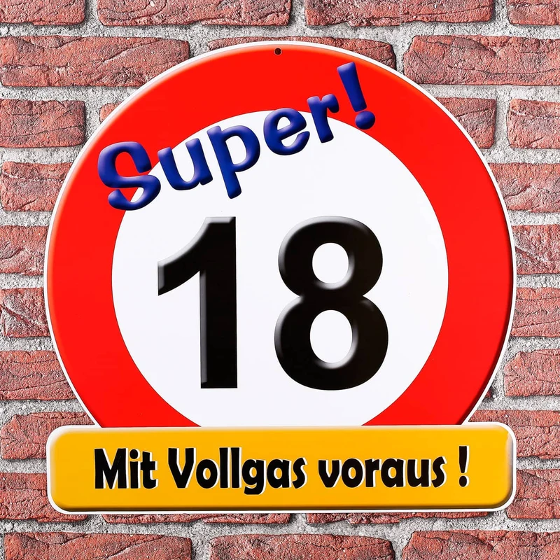 Riesiges Schild - Super! 18 zum Geburtstag