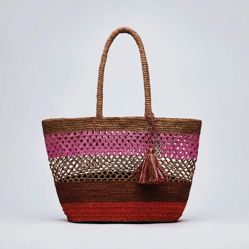 Sac à main Flavie en raphia confectionné à la main