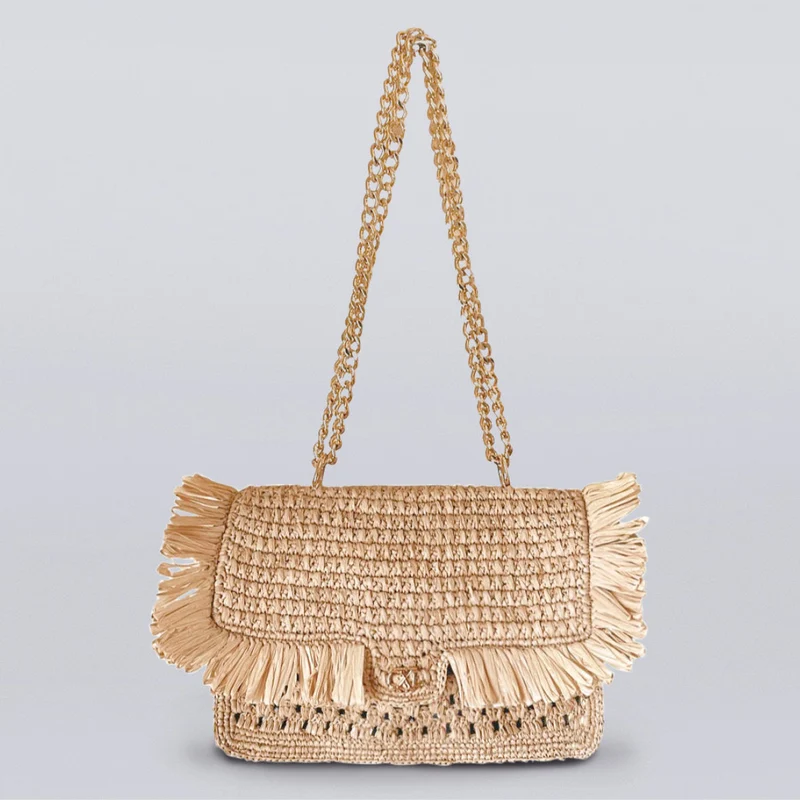 Sac porté épaule Lola en raphia confectionné à la main