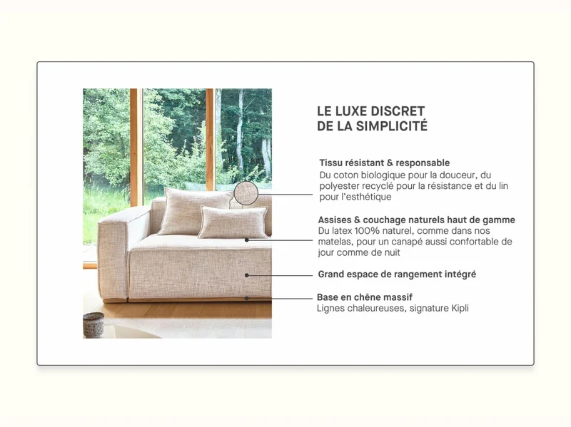 Canapé convertible avec base en bois FOLIA