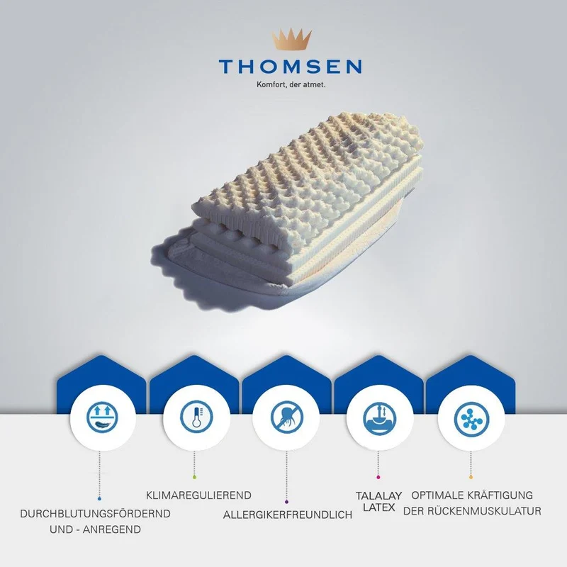 Thomsen Noppenkissen - orthopädisches Noppenkissen aus Talalay Latex für eine geförderte Durchblutung