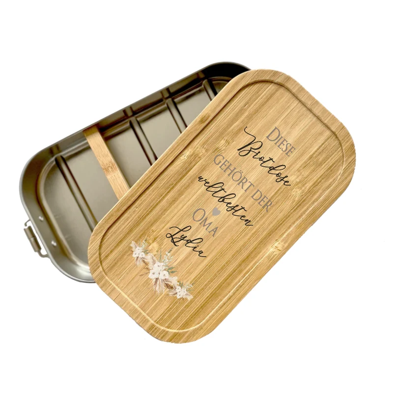 Brotdose "weltbeste Oma" mit Bambusdeckel und Namen für Großmütter | Lunchbox mit liebevollem Spruch | Personalisierte Geschenkidee zum Geburtstag | Weihnachten | Muttertag