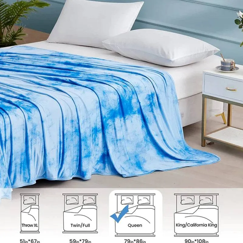 Elegear Tie-Dye Cooling Blanket – Q-Max > 0.5, Double-Sided & Stylish Color Blue