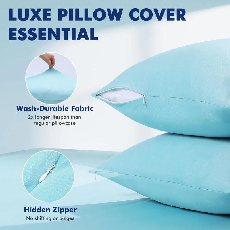 Arc-Chill 3.0 Cooling Pillowcase – Silver Ion Freshness, Dual-Sided Cool Touch, Ultra-Light & Breathable for Hot Sleepers-Blue