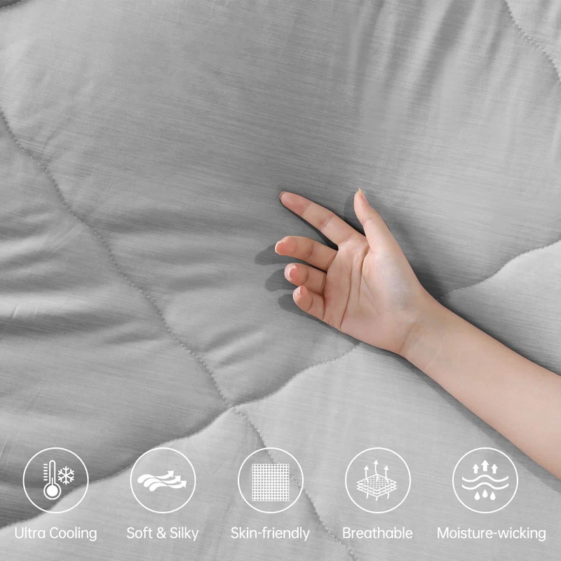 Elegear Cooling Duvet for Night Sweats – Arc-Chill Q-Max 0.5, Soft Double-Layer Summer Blanket