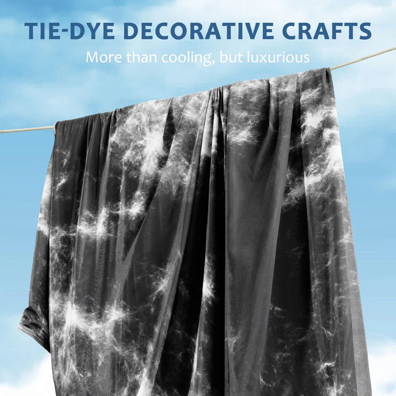 Arc-Chill Tie Dye Cooling Blanket – Q-Max 0.5+ Double-Layer Dual-Sided Cool Touch Blanket for Comfortable Summer Nights-Grey