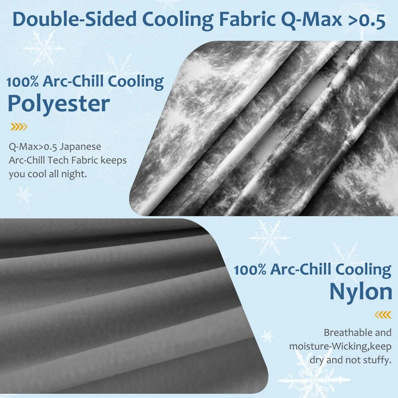 Arc-Chill Tie Dye Cooling Blanket – Q-Max 0.5+ Double-Layer Dual-Sided Cool Touch Blanket for Comfortable Summer Nights-Grey