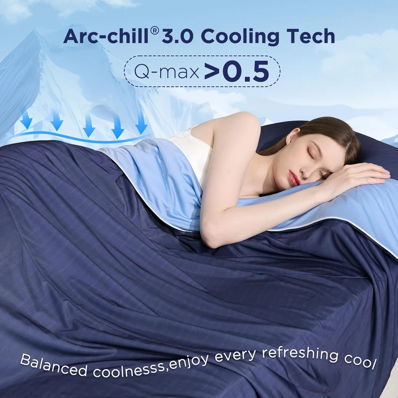 Arc-Chill 3.0 – Q-max＞0.55 Featherlight & Breathable Dark Blue Cooling Comforter