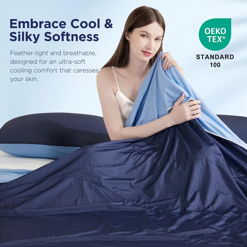 Arc-Chill 3.0 – Q-max＞0.55 Featherlight & Breathable Dark Blue Cooling Comforter