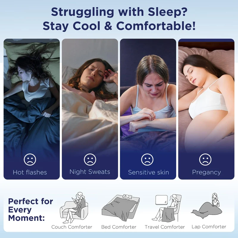 Arc-Chill 3.0 – Q-max＞0.55 Featherlight & Breathable Dark Blue Cooling Comforter