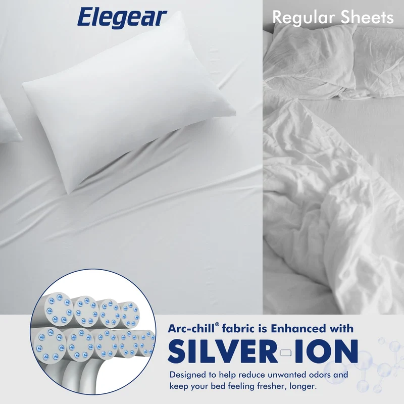 Elegear Light Gray Cooling Blanket – Silver Ion Freshness,Arc-Chill 3.0, Lightweight for Hot Sleepers